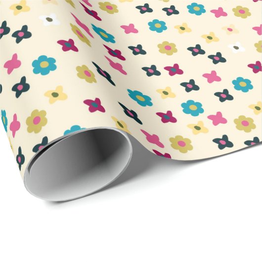 Vrolijk geel gestippeld patroon cadeaupapier (Rol Hoek)