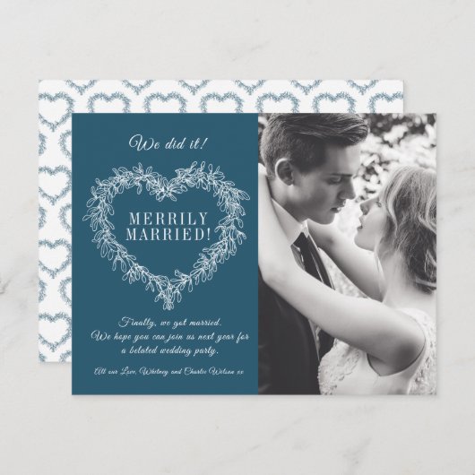 Vrolijk gehuwd blauw maffe kerst (Voorkant / Achterkant)