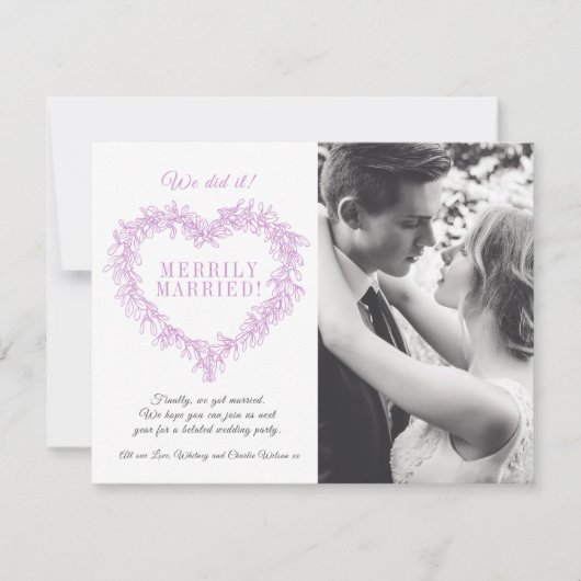 Vrolijk gehuwd paars maffe kerst (Voorkant)