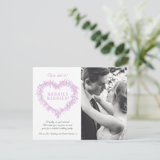 Vrolijk gehuwd paars maffe kerst (Staand voorkant)