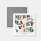 Vrolijk Gelukkig Alles Groovy Vakantie Kerstmis Magneet (Voorkant / Achterkant)