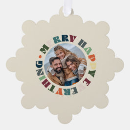 Vrolijk Gelukkig Alles Groovy Vakantie Kerstmis Ornament Kaart