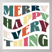 Vrolijk Gelukkig Alles Groovy Vakantie Kerstmis Poster (Voorkant)