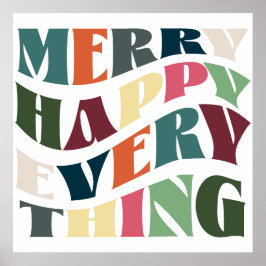 Vrolijk Gelukkig Alles Groovy Vakantie Kerstmis Poster