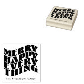 Vrolijk Gelukkig Alles Groovy Vakantie Kerstmis Rubberstempel (Gestempeld)