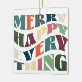 Vrolijk gelukkig alles Groovy vakantiefoto Keramisch Ornament (Links)