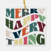 Vrolijk gelukkig alles Groovy vakantiefoto Keramisch Ornament (Voorkant)