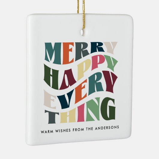 Vrolijk gelukkig alles Groovy vakantiefoto Keramisch Ornament (Rechts)