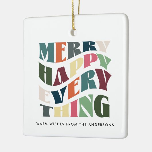 Vrolijk gelukkig alles Groovy vakantiefoto Keramisch Ornament (Links)