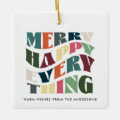 Vrolijk gelukkig alles Groovy vakantiefoto Keramisch Ornament (Voorkant)