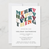 Vrolijk Gelukkig Alles Wave Typografie Kerstmis Kaart (Voorkant)