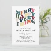 Vrolijk Gelukkig Alles Wave Typografie Kerstmis Kaart (Staand voorkant)