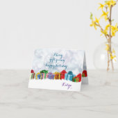 Vrolijk geschenk geven gepersonaliseerde sneeuw ve kaart (Gele Bloem)