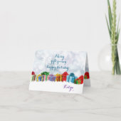 Vrolijk geschenk geven gepersonaliseerde sneeuw ve kaart (Voorkant)
