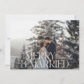 Vrolijk & getrouwd Elegante foto modern botanisch Feestdagenkaart (Voorkant)