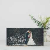 Vrolijk getrouwd en vrolijk vakantie foto feestdagenkaart (Staand voorkant)