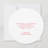 Vrolijk getrouwd Foto Circulaire Kerstmis Wit Feestdagenkaart (Achterkant)