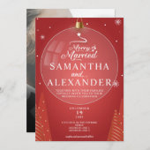 Vrolijk & Getrouwd Foto Kerstmis Star Trees Bruilo Kaart (Voorkant / Achterkant)