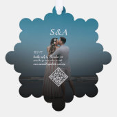 Vrolijk Getrouwd Foto Moderne Kerstster Bruiloft Ornament Kaart (Achterkant)