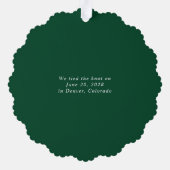 Vrolijk getrouwd groen bruiloft foto kerst ornament kaart (Achterkant)