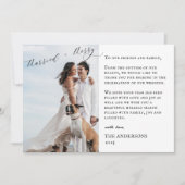 Vrolijk getrouwd kalligrafie bruiloft Kerstmis Bedankkaart (Voorkant)