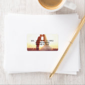 Vrolijk getrouwd Kerstmis Foto Vakantie Etiket (Insitu)