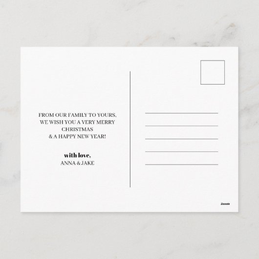 Vrolijk & getrouwd Kerstmis Moderne foto Zwart Wit Feestdagenkaart (Achterkant)