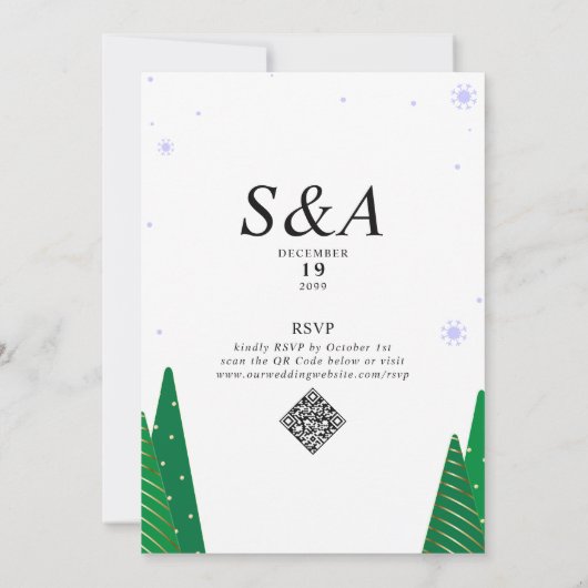 Vrolijk & Getrouwd Moderne Kerstster Boom Bruiloft Kaart (Achterkant)