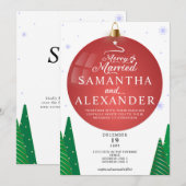 Vrolijk & Getrouwd Moderne Kerstster Boom Bruiloft Kaart (Voorkant / Achterkant)