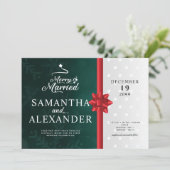 Vrolijk & Getrouwd Moderne Kerstster Boom Bruiloft Kaart (Staand voorkant)