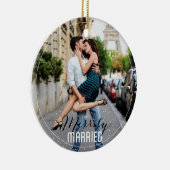 Vrolijk getrouwd Mr. & Mrs. Eerste getrouwd met Ke Keramisch Ornament (Rechts)