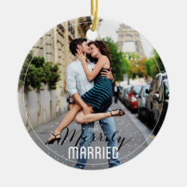 Vrolijk getrouwd Mr. & Mrs. Eerste getrouwd met Ke Keramisch Ornament