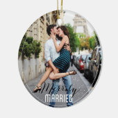 Vrolijk getrouwd Mr. & Mrs. Eerste getrouwd met Ke Keramisch Ornament (Links)