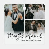 Vrolijk & Getrouwd Pas getrouwd Keepsake Christmas Metalen Ornament (Voorkant)