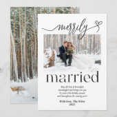 Vrolijk getrouwd Pas getrouwd kerst Feestdagenkaart (Voorkant / Achterkant)