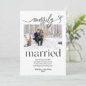 Vrolijk getrouwd Pas getrouwd kerst Feestdagenkaart (Staand voorkant)