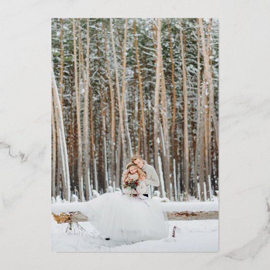 Vrolijk getrouwd Pas getrouwd kerst Folie Feestdagenkaart (Achterkant)