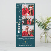 Vrolijk getrouwd Pas getrouwd kerst Wenskaart Kaart (Staand voorkant)