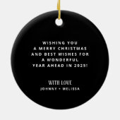 Vrolijk & Getrouwd Passen getrouwd Foto Kerstmis Keramisch Ornament (Achterkant)