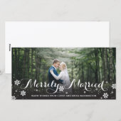 Vrolijk getrouwd Snowflake Holiday Feestdagenkaart (Voorkant / Achterkant)