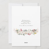 Vrolijk & getrouwd Winter Rozen & bessen Foto Feestdagenkaart (Achterkant)