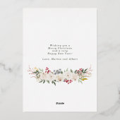 Vrolijk & getrouwd Winter Rozen & bessen Foto Folie Feestdagenkaart (Achterkant)