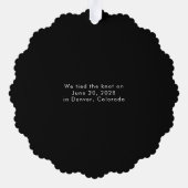 Vrolijk getrouwd zwart bruiloft foto Kerstmis Ornament Kaart (Achterkant)