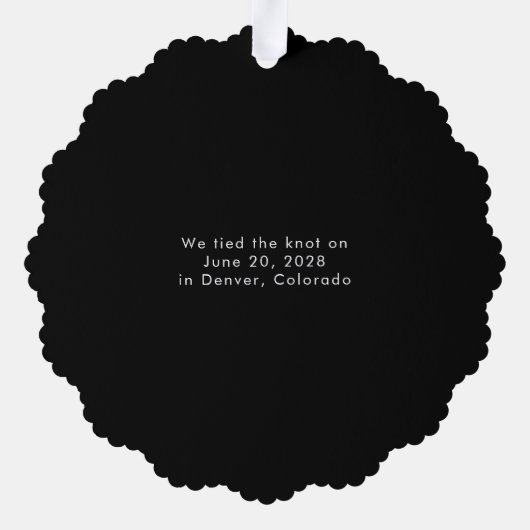 Vrolijk getrouwd zwart bruiloft foto Kerstmis Ornament Kaart (Achterkant)