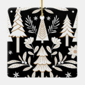 Vrolijk & getrouwde foto Elegante kerstbomen Keramisch Ornament (Achterkant)