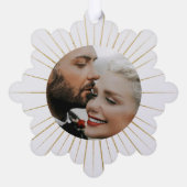 Vrolijk & getrouwde foto Kerst bruiloft Dank u Ornament Kaart (Achterkant)