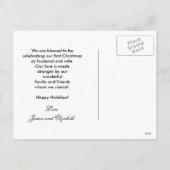 Vrolijk getrouwde trouwfoto feestdagenkaart (Achterkant)