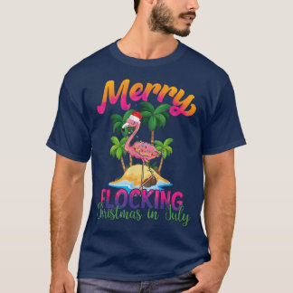 Vrolijk gevuurde kerst in juli met vlaminginslag t-shirt