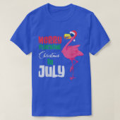 Vrolijk gevuurde kerst in juli, wollen flamingo t-shirt (Design voorkant)