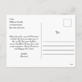 Vrolijk & Gezegend Foto, Sneeuwvlokken & Kerstbome Feestdagenkaart (Achterkant)